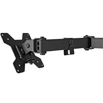 Preview: Support Double Écran Bureau Ergonomique - Inclinable, Pivotant, Réglable Hauteur, Rotation 360° - VESA 75/100, pour 2 Moniteurs 15-32