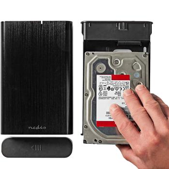 Preview: Boîtier portable pour disque dur 3,5“ SATA & SSD, pour une sauvegarde des données et une extension de stockage simples, pratique & polyvalent