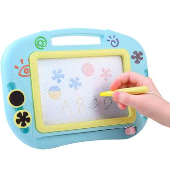 Preview: Ardesia magica magnetica 32x23 cm – Lavagna da disegno riscrivibile con penna magnetica e 2 timbri, gioco creativo per la prima infanzia e da viaggio per bambini