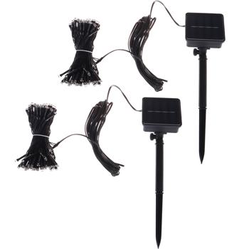 lot de 2 guirlandes solaires 100 LED blanc chaud, 12,5m : Créez une ambiance magique - Sans fil, 8 modes d‘éclairage pour les fêtes et la terrasse