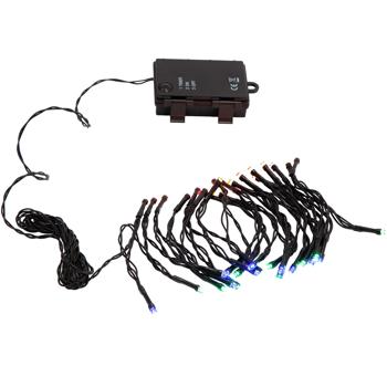 Fata LED multicolore per interni ed esterni, 40 LED, colorata, timer, IP44, batteria, magici effetti luminosi in casa, balcone o giardino