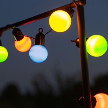 Preview: Suggestiva catena luminosa a LED a 4 colori con 20 lampadine, circa 4 m, IP44: ghirlanda di luci colorate - ideale per giardino, balcone e feste