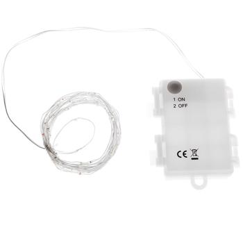 Preview: Multicolor Draht-Lichterkette 80 LEDs IP44, 425cm, batteriebetrieben - Farblichterkette für stimmungsvolle Deko innen & aussen