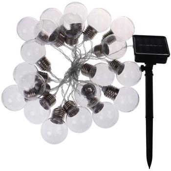 Preview: Catena luminosa a LED solare con 20 LED, a forma di lampadina, 2,85 metri, IP44 Preview: Catena luminosa a LED solare con 20 LED, a forma di lampadina, 2,85 metri, IP44