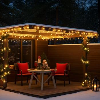 2er-Set Stimmungsvolle LED Lichterkette 14m, 192 LEDs, warmweiss: 7 Leuchtmodi, batteriebetrieben, für Innen & Aussen, IP44 - Perfekte Weihnachtsdeko