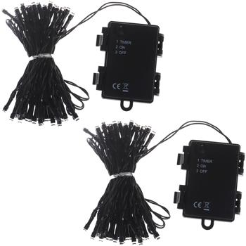 Preview: 2er-Set Wunderbare LED Lichterkette, 50 warmweisse LEDs – Timer Funktion, Wetterfest IP44 für Innen & Aussen - Deko für Weihnachten, Garten, Fenster, u.v.m.