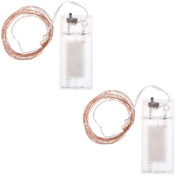 Preview: 2er-Set Traumhafte Draht Lichterkette 40 LEDs, warmweiss, 2m – Gemütliche Weihnachts-Deko für Innen – Batteriebetrieben, IP20 