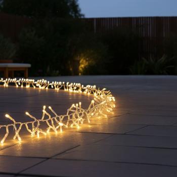 Preview: 2er-Set Wunderschöne LED-Büschel-Lichterkette, 300 warmweisse LEDs, 8 Leucht-Modi, IP44, 3m - Ideal für Weihnachten, Balkon, Garten, Hochzeit & Deko