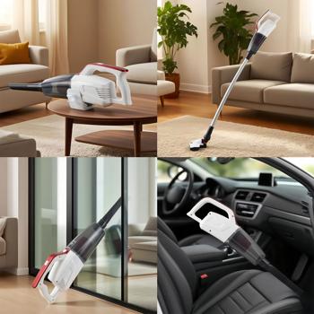 Preview: Multifunctional 2in1 cordless vacuum cleaner wet & dry: Powerful 7 kPa & HEPA filter - Bagless & cordless for spotless cleanliness in the home & car