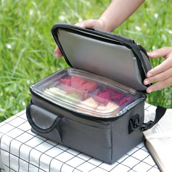 Preview: Mini-Kühltasche faltbar (6L) - Isoliert & auslaufsicher - Kühltasche mit Schultergurt, Tragegriffen & Trennfächern für Picknick & Büro