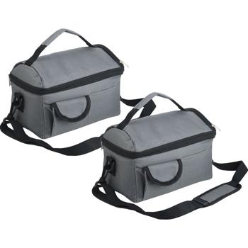 lot de 2 mini-sacs isothermes, pliables, 6l : Garde les snacks & boissons au frais - Idéal pour les pique-niques & le bureau - Compact, léger & anti-fuite