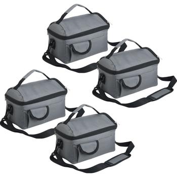 lot de 4 mini-sacs isothermes, pliables, 6l : Garde les snacks & boissons au frais - Idéal pour les pique-niques & le bureau - Compact, léger & anti-fuite