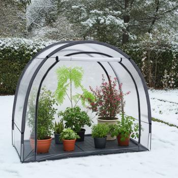 Robust plastic greenhouse and overwintering tent, 175x186x84 cm: A plant protection tent for optimal harvests & frost-free care