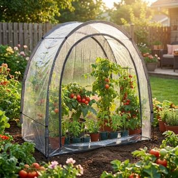 Robusta serra in plastica e tenda per lo svernamento, 175x186x84 cm: Una tenda di protezione per piante per raccolti ottimali e cure senza gelo