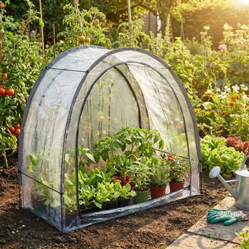 Preview: Robusta serra in plastica e tenda per lo svernamento, 175x186x84 cm: Una tenda di protezione per piante per raccolti ottimali e cure senza gelo