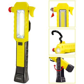 Preview: KFZ Multitool Taschenlampe ProGuard – Notfallhammer, Gurtschneider, Haken, Magnete – Leistungsstark & Lebensrettend