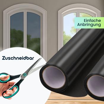 Preview: 4er-Set Sichtschutzfolie grau-matt, 60 x 200 cm - selbstklebende Fensterfolie mit UV-Schutz - hitzereduzierend & ideal für Fenster, Büro & Wohnräume