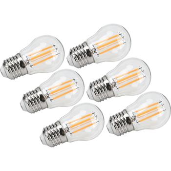 Preview: Set di 6 lampadine LED filament G45 E27 4 W 400 lm bianco caldo 2500 K lampadina vintage retrò dimmerabile luce calda forma a sfera Edison lampadina a goccia