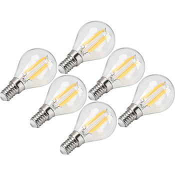 Preview: Set da 6 lampadine LED a filamento G45 E14 4 W 400 lm bianco caldo 2500 K lampadina vintage lampada retrò dimmerabile luce calda forma a sfera lampadina Edison a goccia