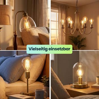 Preview: 6er-Set LED Filament Lampe G45 E14 4W 400lm Warmweiss 2500K Vintage Glühbirne Retro Glühlampe Dimmbar Warmes Licht Kugelform Edison Tropfenlampe