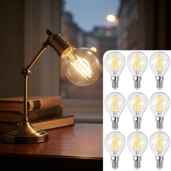 Set di 9 lampadine LED a filamento G45 E14 4W 400lm bianco caldo 2500K lampadina vintage lampada retrò dimmerabile luce calda forma a globo Edison lampada a goccia