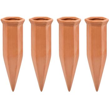 Preview: set of 8 XL clay watering cones for bottles: Automatic plant watering - take a carefree vacation & enjoy healthy plants
