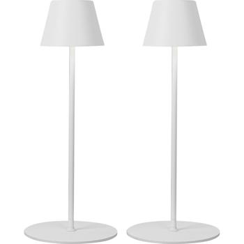 2 lampadaires LED réglables en hauteur (50/90/130 cm) – intensité variable – lampes blanches design pour salon et bureau