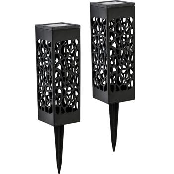 Preview: 8er-Set Solar Schattenlampe mit Erdspiess – stilvolle Garten-Laterne mit Solarpanel, wetterfest & energieeffizient – ideal für Terrasse, Weg & Balkon