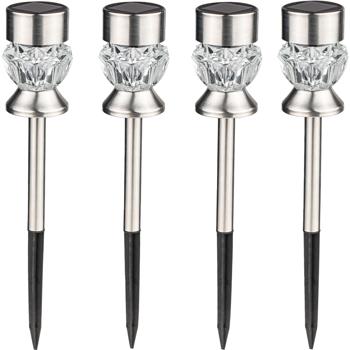 Preview: Decorative solar garden lights plug (RGB & warm white, Ø7x36cm), set of 4: lighting for flower beds & lawns, colorful accents & cozy white light