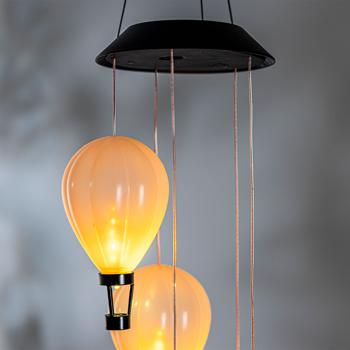 Preview: Carillon Solaire LED 5 Ballons Lumineux - Effets Magiques Jardin Balcon Terrasse - Sans Fil-Éclairage Blanc Chaud-Polypropylène-Batterie AA 1.2V