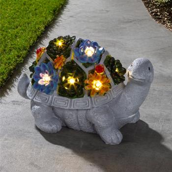 Preview: Charming LED solar garden light turtle (26 x 14.8 x 17cm): atmospheric decoration, easy to place for garden, balcony & terrace