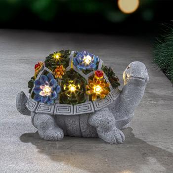 Preview: Charming LED solar garden light turtle (26 x 14.8 x 17cm): atmospheric decoration, easy to place for garden, balcony & terrace