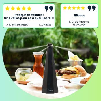 Preview: 2 ventilateurs anti-mouches mobiles, 2 hélices, alimentation par piles ou USB: action douce et efficace, ventilateurs de table ou de voyage, chasse-mouches idéal pour les repas en extérieur