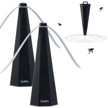 Preview: set di 2 batterie repellenti per insetti mobili a 2 ali e USB: repellente per mosche delicato ed efficace per la tavola e in viaggio, flessibile quando si mangia e all‘aperto