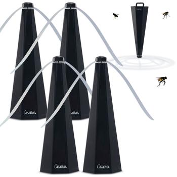 Preview: 4er-Set Mobiler 2-Flügel Insektenvertreiber Batterie & USB: Sanfte, effektive Fliegenabwehr für Tisch & unterwegs, flexibel beim Essen & Outdoor