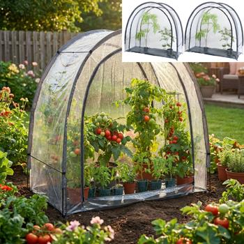 set di 2 robuste tende da svernamento e da serra in foglio, 175x186x84 cm: protezione delle piante per un raccolto ottimale e una cura senza gelate