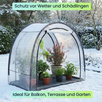 Preview: 2er-Set Robustes Foliengewächshaus und Überwinterungszelt, 175x186x84 cm: Ein Pflanzenschutz für optimale Ernte & frostfreie Pflege