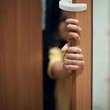 Preview: Protection anti-pincement de porte (lot de 10) - Mousse flexible EVA blanc - Sûr, durable, facile à installer - Pour portes & fenêtres