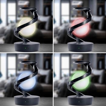 Preview: set of 2 floating RGB table lamps with cell phone charging port: Fascinating floating & wireless charging - your futuristic design highlight