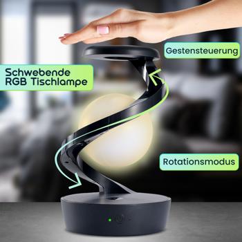 Preview: 2er-Set Schwebende RGB Tischlampe mit Handy Ladeport: Faszinierendes Schweben & kabelloses Laden – Ihr futuristisches Design-Highlight