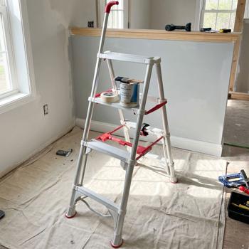 Preview: Robusta scala telescopica doppia a 4 gradini: una stabile scala pieghevole per professionisti e fai da te