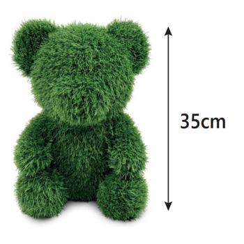 Preview: Figurine Ours en Herbe Artificielle Décorative 32cm - Facile à Entretenir & Toujours Verte - Idéale Jardin & Balcon, Intérieur/Extérieur, Résistante aux Intempéries