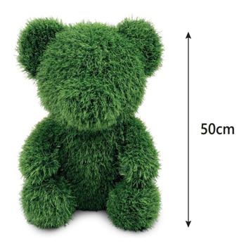 Preview: 2er-Set Gras-Figur Deko Bär 50cm: Kunstgras-Tierfigur für Garten & Balkon –pflegeleicht & immergrün – Schafft verspielte Akzente & gute Laune