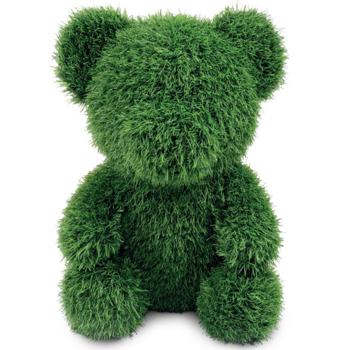 Preview: 2er-Set Gras-Figur Deko Bär 50cm: Kunstgras-Tierfigur für Garten & Balkon –pflegeleicht & immergrün – Schafft verspielte Akzente & gute Laune