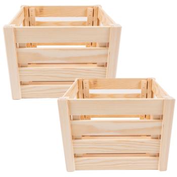 set di 2 robuste scatole in legno, S: una scatola versatile per riporre giocattoli, ufficio e ambienti eleganti