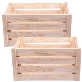 set di 2 robuste scatole in legno, M: un versatile contenitore per giocattoli, ufficio e ambiente abitativo elegante