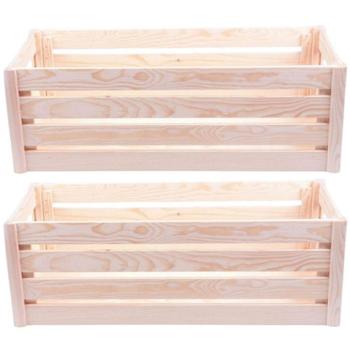 set di 2 robuste scatole in legno, L: un versatile contenitore per giocattoli, ufficio e ambiente abitativo elegante