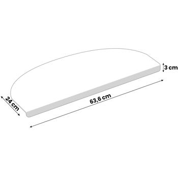 Preview: Treppenstufen Matten, 2 Stück, halbrund, grau: : Rutschfest, robust & schallhemmend - Mehr Sicherheit & Eleganz für Ihre Treppe