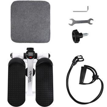 Preview: Mini-stepper Fitness - Élastiques intégrés Bras/Jambes - Compteur Entraînement - Max. 100kg - Compact Maison