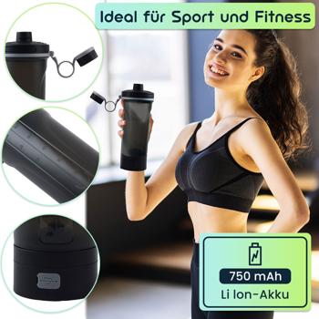 Preview: Leistungsstarker Akku-Shaker für Proteinshakes & Smoothies - Tragbar, elektrisch, USB-C aufladbar, klumpenfrei mixen - Ideal für Sport und Fitness 